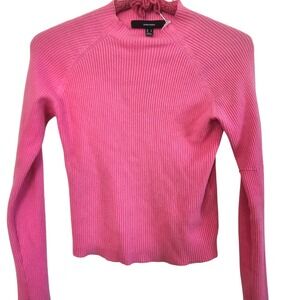 Vero Moda Womens Pink Ribbed Mock Neck Raglan Long Sleeve Sweater Size Medium